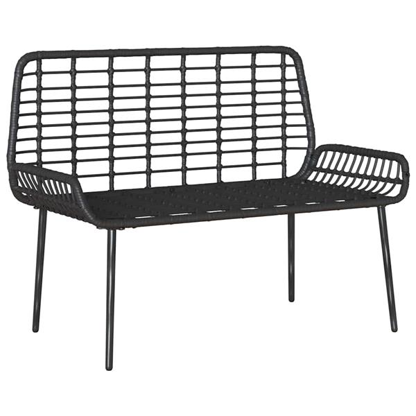 Grote foto vidaxl tuinbank zwart antraciet 109 x 63 x 83 cm poly riet staal tuin en terras tuinmeubelen