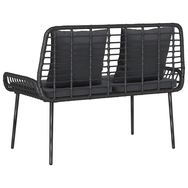 Grote foto vidaxl tuinbank zwart antraciet 109 x 63 x 83 cm poly riet staal tuin en terras tuinmeubelen