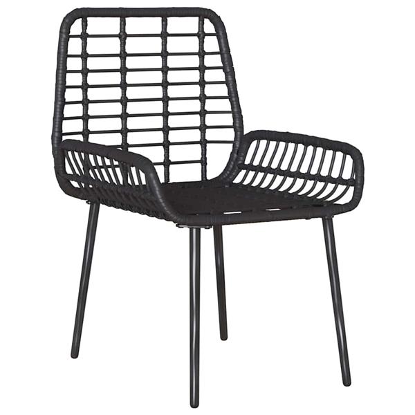 Grote foto vidaxl tuin eetset met kussen 3 pcs zwart antraciet 35 x 35 x 45 cm tuin en terras tuinmeubelen