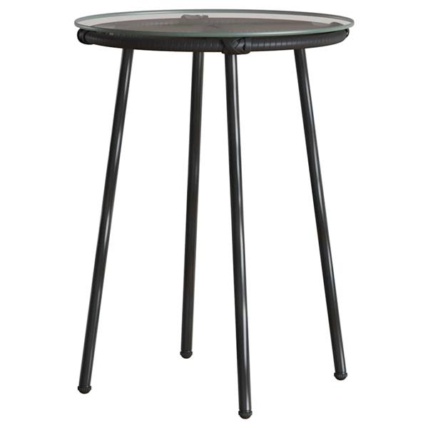 Grote foto vidaxl tuin eetset met kussen 3 pcs zwart antraciet 35 x 35 x 45 cm tuin en terras tuinmeubelen