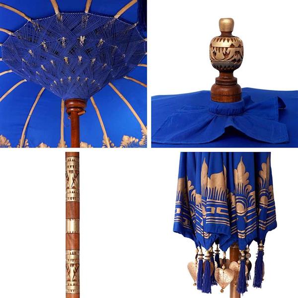 Grote foto vidaxl parasol anders blauw x 250 cm tuin en terras overige tuin en terras