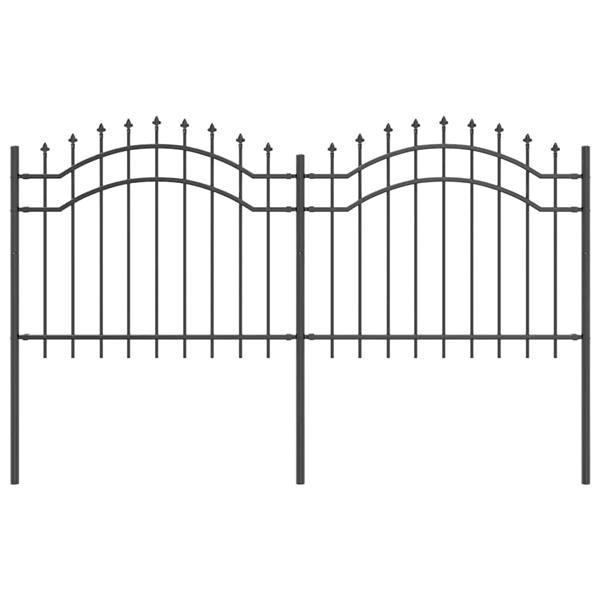 Grote foto vidaxl tuin hek grijs 140 cm poedergecoat staal tuin en terras hekken en schuttingen