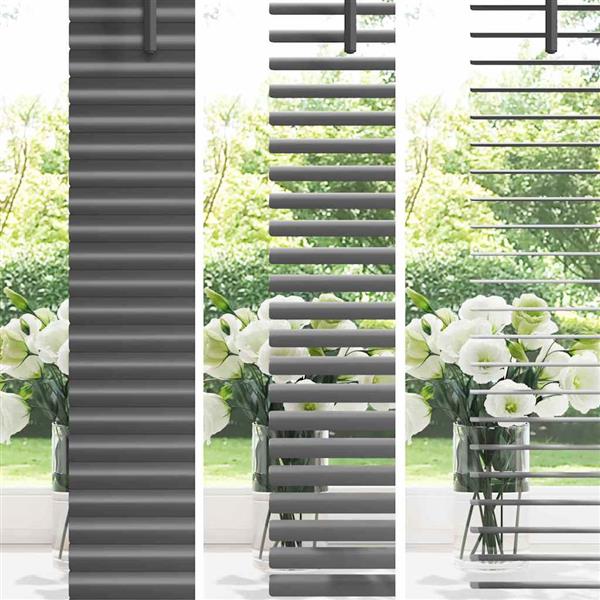 Grote foto vidaxl raamblind met gordijnen donkergrijs aluminium huis en inrichting gordijnen en lamellen