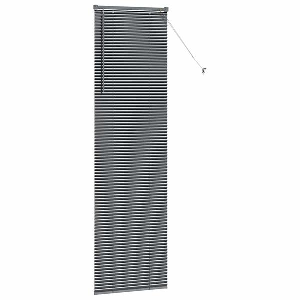 Grote foto vidaxl raamblind met gordijnen donkergrijs aluminium huis en inrichting gordijnen en lamellen