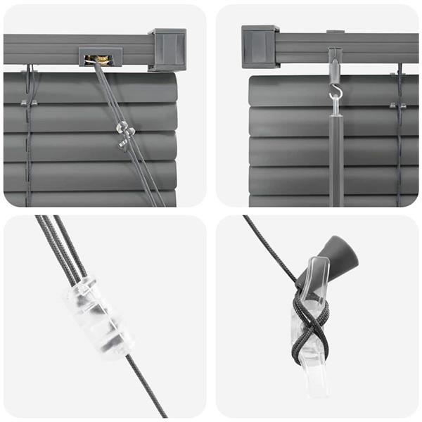 Grote foto vidaxl raamblind met gordijnen donkergrijs aluminium huis en inrichting gordijnen en lamellen