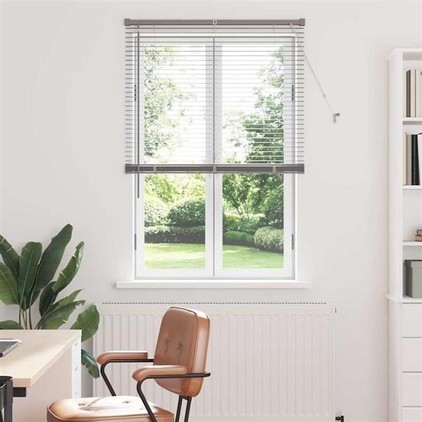 Grote foto vidaxl raamblind met gordijnen zilver aluminium huis en inrichting gordijnen en lamellen