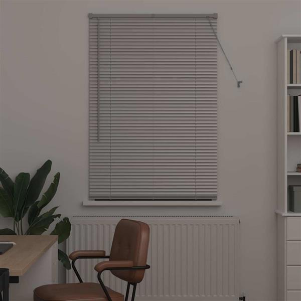 Grote foto vidaxl raamblind met gordijnen zilver aluminium huis en inrichting gordijnen en lamellen