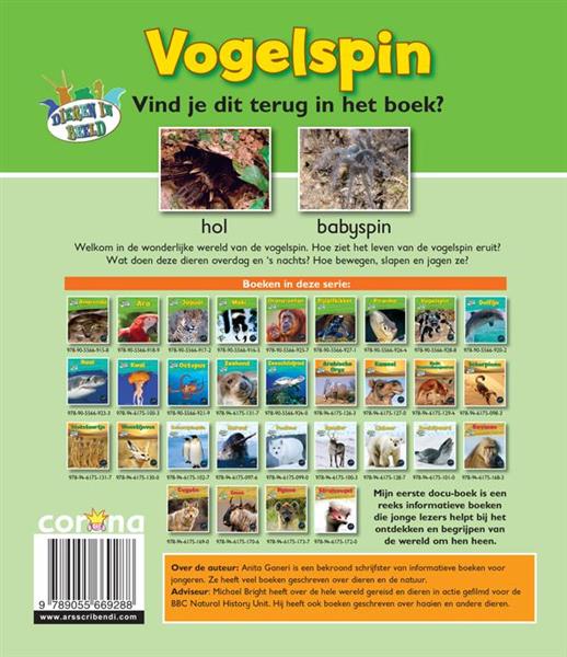 Grote foto vogelspin dieren in beeld boeken overige boeken