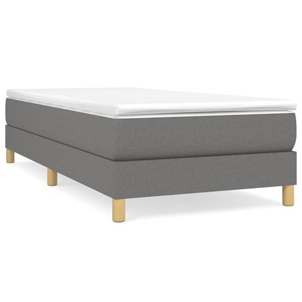 Grote foto vidaxl bedframe zonder matras 90x200 cm stof donkergrijs antiek en kunst stoelen en banken