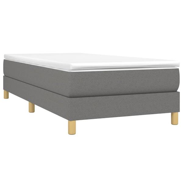 Grote foto vidaxl bedframe zonder matras 90x200 cm stof donkergrijs antiek en kunst stoelen en banken