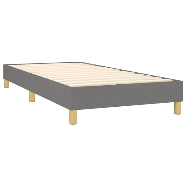 Grote foto vidaxl bedframe zonder matras 90x200 cm stof donkergrijs antiek en kunst stoelen en banken