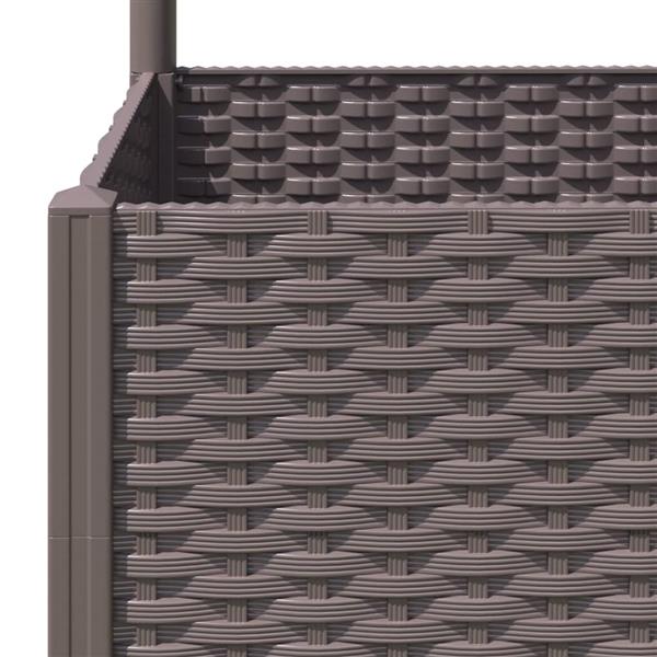Grote foto vidaxl plantenbak met latwerk 120x40x136 cm polypropeen bruin tuin en terras overige tuin en terras