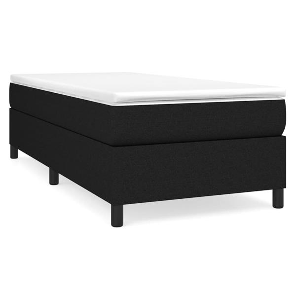 Grote foto vidaxl bedframe zonder matras 90x200 cm stof zwart antiek en kunst stoelen en banken