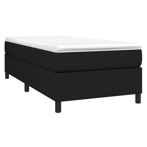 Grote foto vidaxl bedframe zonder matras 90x200 cm stof zwart antiek en kunst stoelen en banken