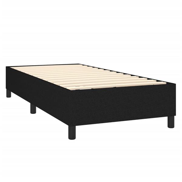 Grote foto vidaxl bedframe zonder matras 90x200 cm stof zwart antiek en kunst stoelen en banken