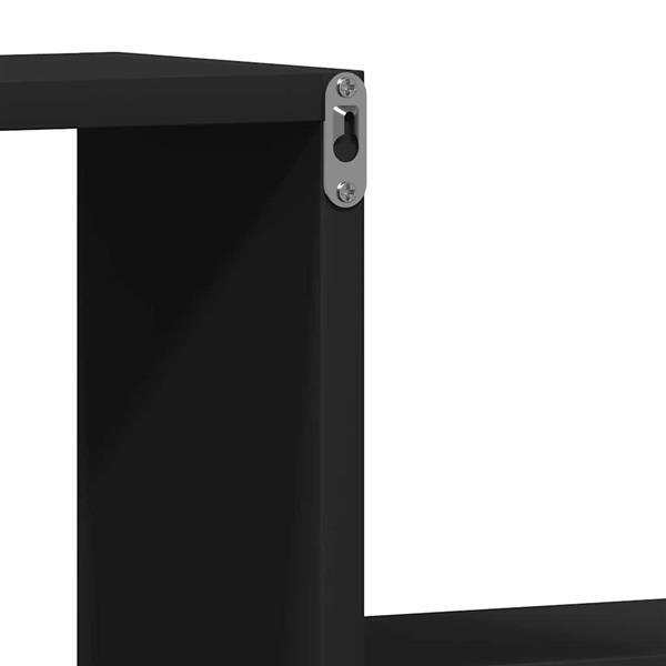 Grote foto vidaxl wandschappen 2 st 100x15x20 cm bewerkt hout zwart huis en inrichting woningdecoratie