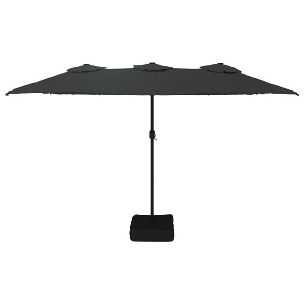 Grote foto vidaxl parasol dubbel dak met led 449x265 cm zwart tuin en terras overige tuin en terras