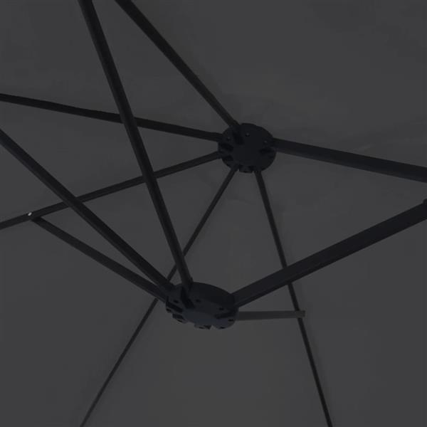 Grote foto vidaxl parasol dubbel dak met led 449x265 cm zwart tuin en terras overige tuin en terras