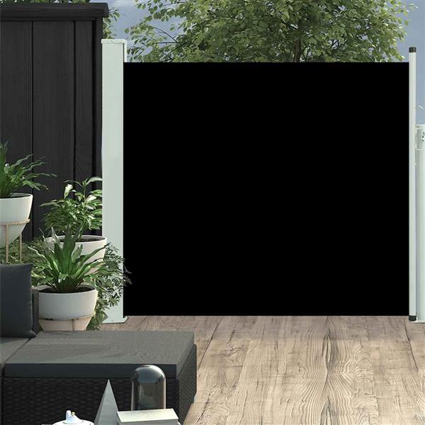 Grote foto vidaxl tuinscherm uittrekbaar 100x300 cm zwart tuin en terras overige tuin en terras