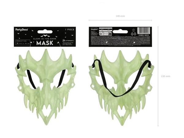 Grote foto glow in the dark skull mask 14.5x18cm mix verzamelen overige verzamelingen
