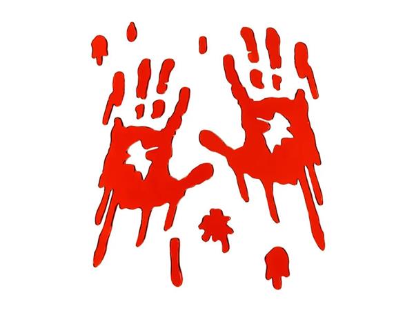 Grote foto gel window stickers bloody hands red verzamelen overige verzamelingen