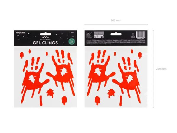 Grote foto gel window stickers bloody hands red verzamelen overige verzamelingen