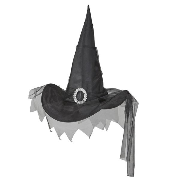 Grote foto halloween heksenhoed zwart met tule verzamelen overige verzamelingen