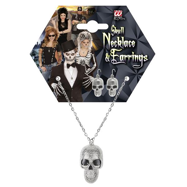 Grote foto halloween accessoireset zilver doodshoofd 3 delig verzamelen overige verzamelingen