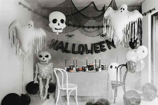 Grote foto foil balloon ghost with tassels 93x86 cm mix verzamelen overige verzamelingen