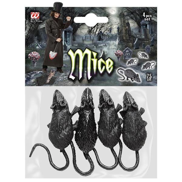 Grote foto halloween nep muis 9cm 4st verzamelen overige verzamelingen