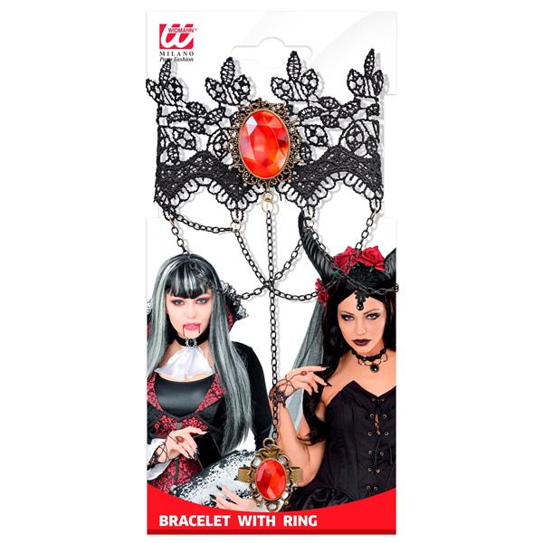 Grote foto halloween armband rode steen kant verzamelen overige verzamelingen
