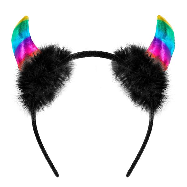 Grote foto halloween haarband regenboog duivel verzamelen overige verzamelingen
