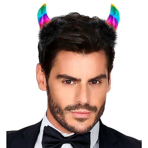 Grote foto halloween haarband regenboog duivel verzamelen overige verzamelingen