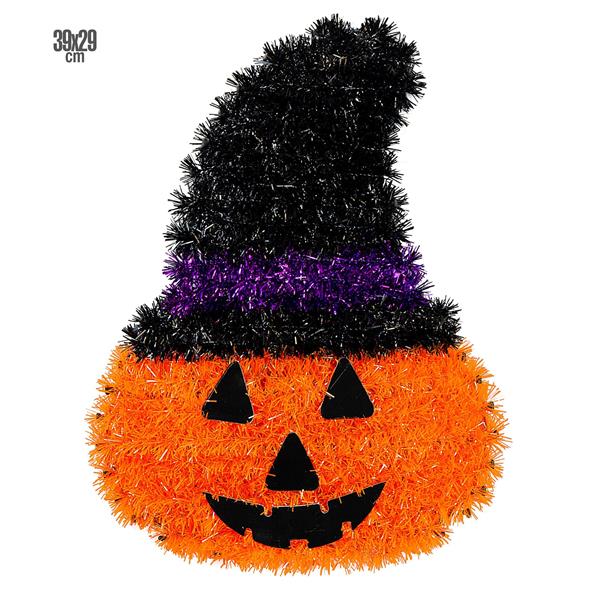 Grote foto halloween wanddecoratie pompoen met hoed 39cm verzamelen overige verzamelingen