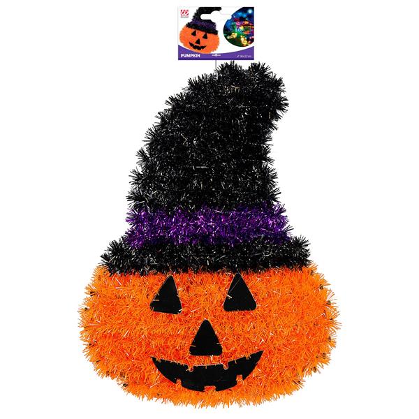 Grote foto halloween wanddecoratie pompoen met hoed 39cm verzamelen overige verzamelingen