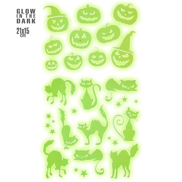 Grote foto halloween stickers glow in the dark 21cm verzamelen overige verzamelingen