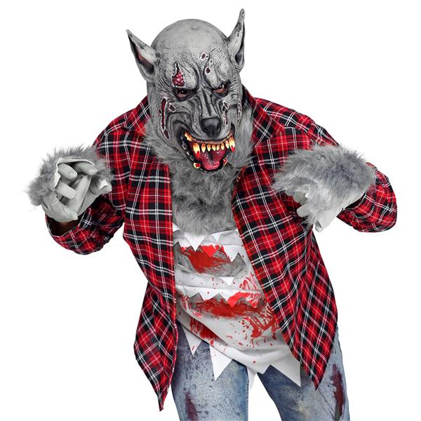 Grote foto halloween masker grijs weerwolf horror verzamelen overige verzamelingen