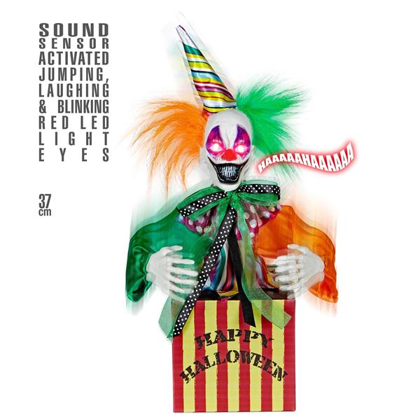 Grote foto clown pop springend met geluid en licht 37cm verzamelen overige verzamelingen