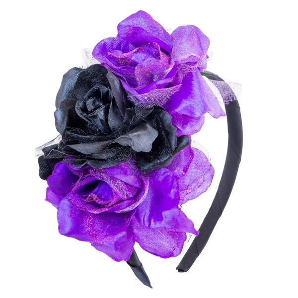 Grote foto dia de los muertos haarband zwart paars bloemen verzamelen overige verzamelingen