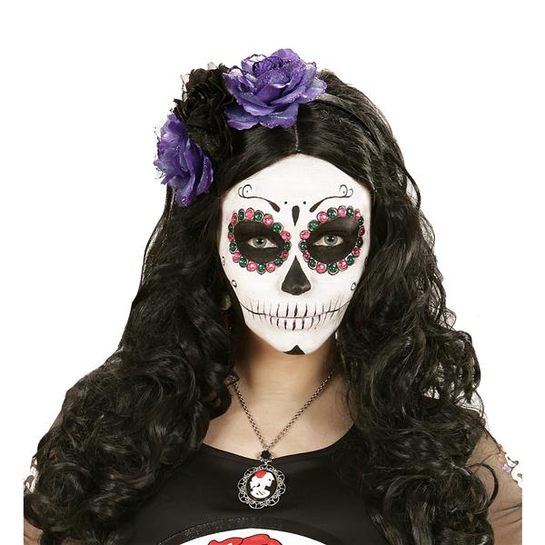 Grote foto dia de los muertos haarband zwart paars bloemen verzamelen overige verzamelingen