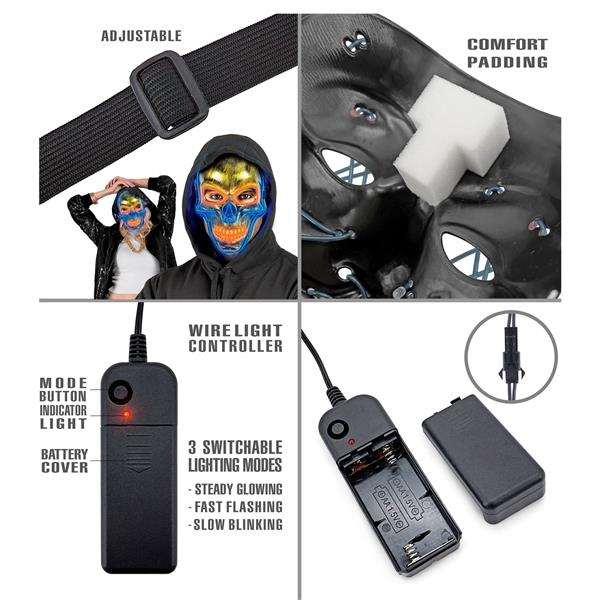 Grote foto halloween masker gekleurd schedel met licht verzamelen overige verzamelingen