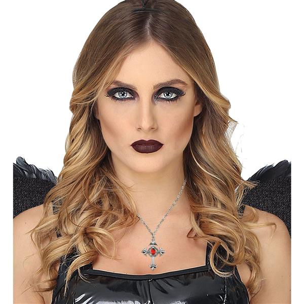 Grote foto halloween ketting kruis met steen verzamelen overige verzamelingen