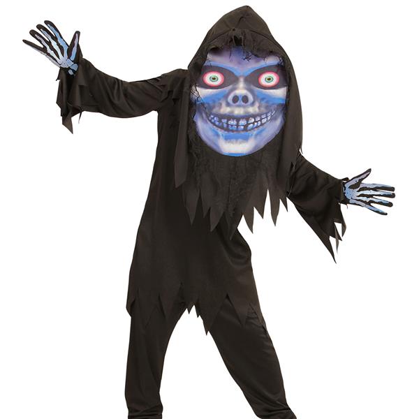 Grote foto halloween kostuum blauw paars kind magere hein verzamelen overige verzamelingen
