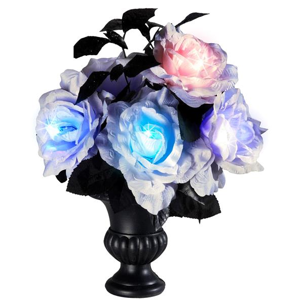 Grote foto halloween tafeldecoratie vaas met rozen en licht verzamelen overige verzamelingen