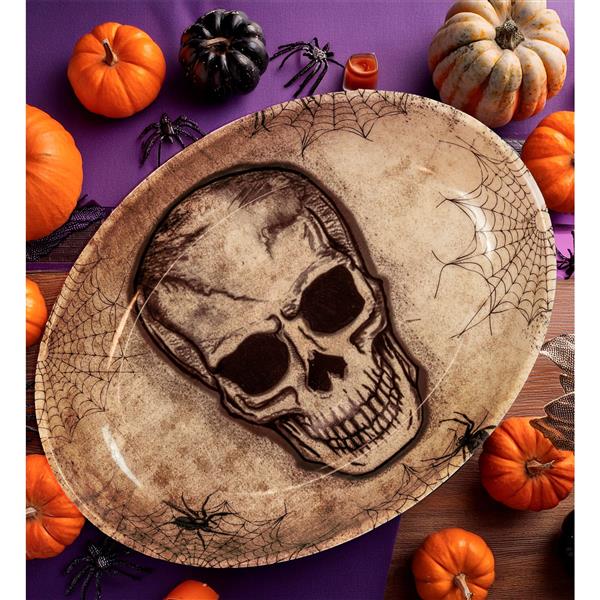 Grote foto halloween dienblad schedel 32cm verzamelen overige verzamelingen