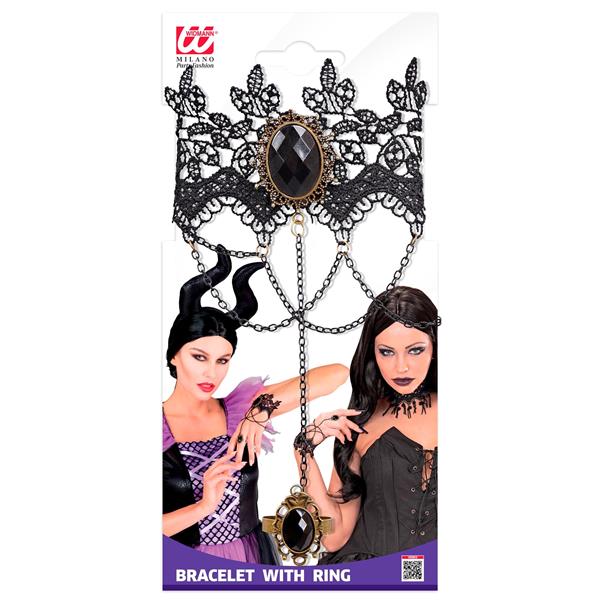 Grote foto halloween armband zwarte steen kant verzamelen overige verzamelingen