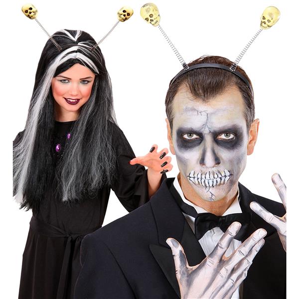 Grote foto halloween haarband wit schedels verzamelen overige verzamelingen