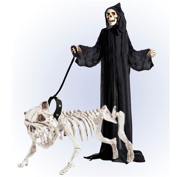 Grote foto halloween skelet hond met riem 45cm verzamelen overige verzamelingen