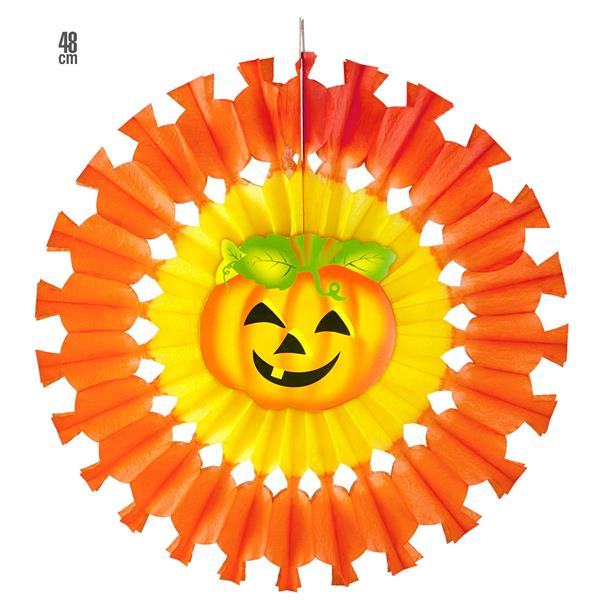Grote foto halloween papieren waaiers oranje pompoen 48cm verzamelen overige verzamelingen