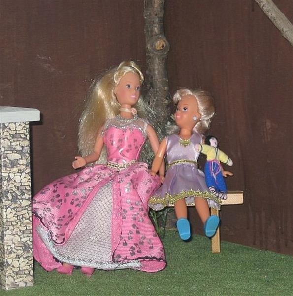 Grote foto moeder barbie met kindje lucky pop177 kinderen en baby poppen